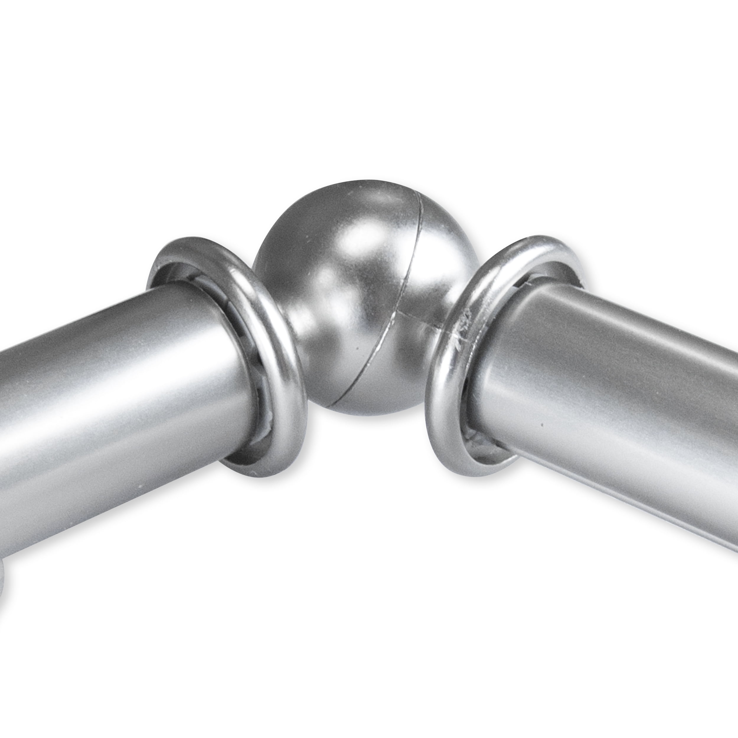 Central Design ABay-88-5 0.8125 in. Arabella Bay Window Curtain Rod with Side Rod Extends Upto 20 to 36 in. & Center Rod Extends Upto 38 to 72 in., Satin Nickel