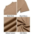 thumbnail image 6 of COOFANDY Mens Mock Turtle Neck Shirts Ribbed Short Sleeve Pullover Tops Basic Layered T-Shirts, 6 of 10