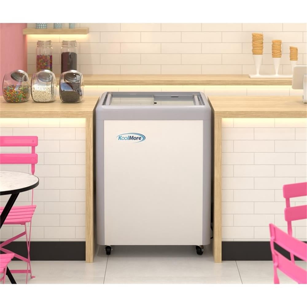 Pemberly Row 26" 6 cu. ft Gelato Dipping Cabinet Display Freezer w/ Sliding Door