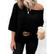 thumbnail image 2 of Sudadera con cuello redondo y manga 3/4 para mujer, 2 of 5