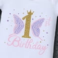 thumbnail image 5 of IBTOM CASTLE Baby Girl 1st Birthday Outfit Sequin Butterfly Romper Tutu Skirt Tiara 3PCS Birthday Clothes for Cake Smash Photo Shoot 1 Year Pink Butterfly - Long Sleeve, 5 of 8