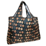 Wrapables Eco-Friendly Large Nylon Reusable Shopping Bag, Monkey Business