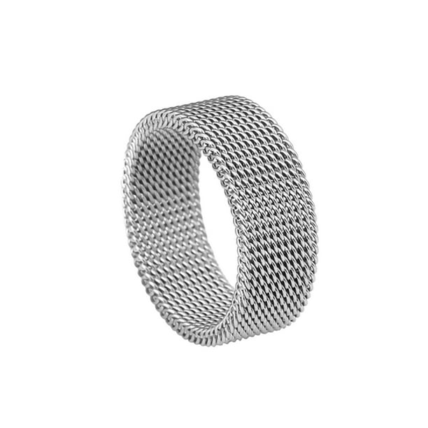 Qarigey Anillo Unisex Acero Anillo Mujer Hombre Malla Anillo Universal Múltiples Tamaño Mano Pareja Joyería, Blanco, Talla 17 Ropa, zapatos y accesorios Miscelánea blanco dieciocho
