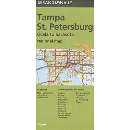 Rand mcnally tampa/st. petersburg, florida regional map : ocala to sarasota: