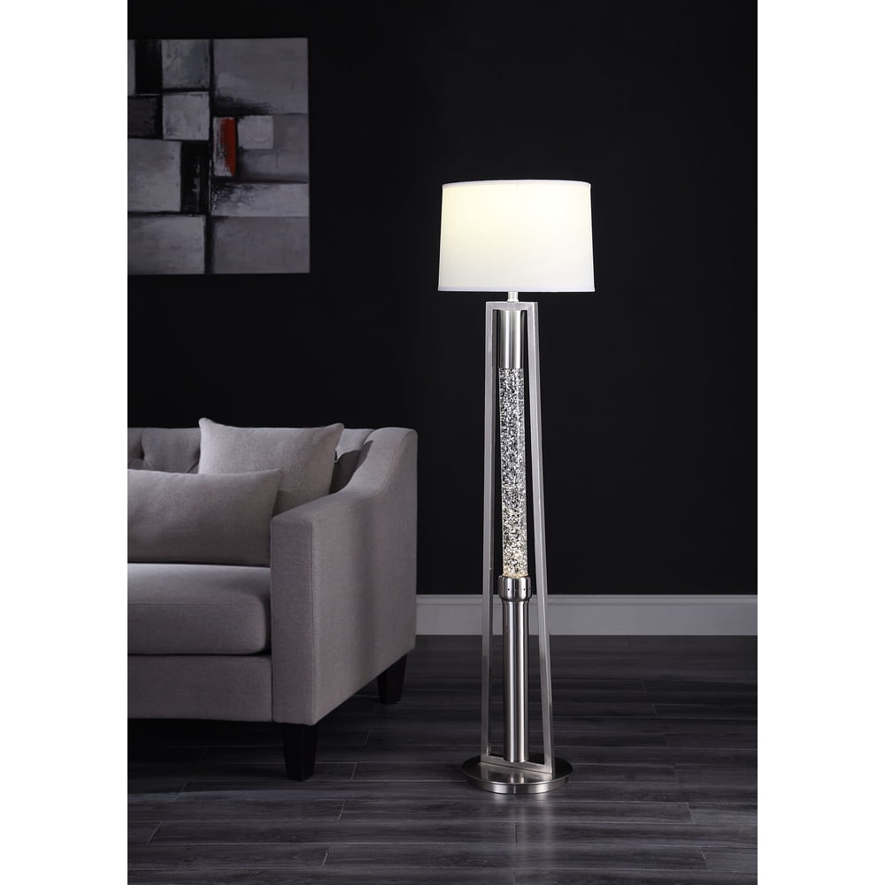 Acme Ovesen Floor Lamp in Brushed Nickel Metal Base