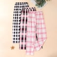 thumbnail image 2 of mgoYE Pajama Pants for Gir'ls 3 Pack Long Sleep Plaid Pants Soft Lounge Pj Bottoms with Pockets(Pink,11Y-12Y), 2 of 6