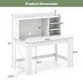 thumbnail image 3 of Costway Computer Desk with Hutch 2 Power Outlets USB & Type-c charging Ports 3 Shelves White, 3 of 11