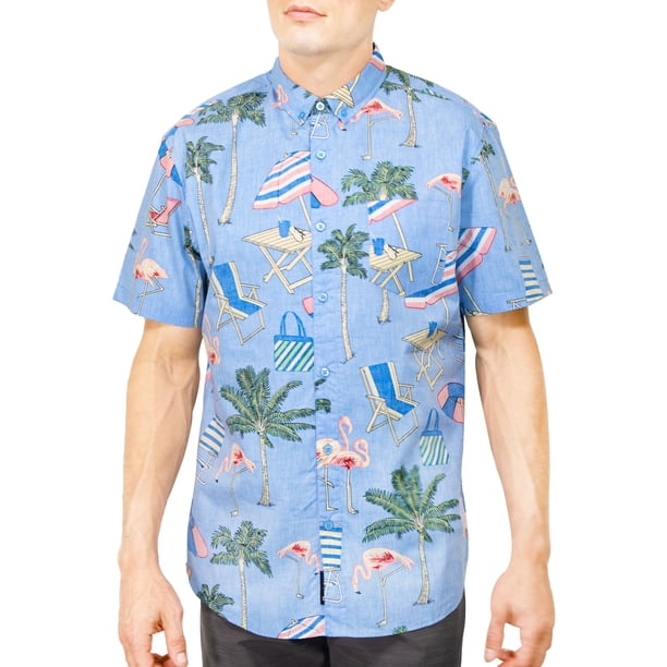 Visive Mens Hawaiian Shirt Big And Tall Short Sleeve Button Down Up