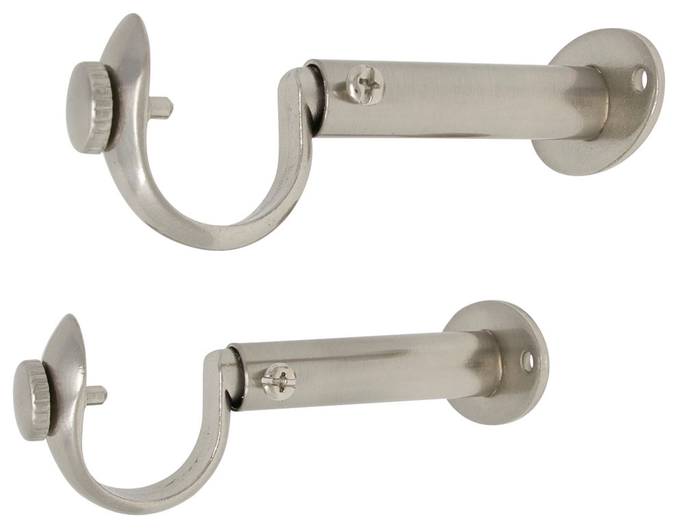 Urbanest Adjustable Curtain Rod Bracket, 1 1/8"1 1/4", Brushed Steel