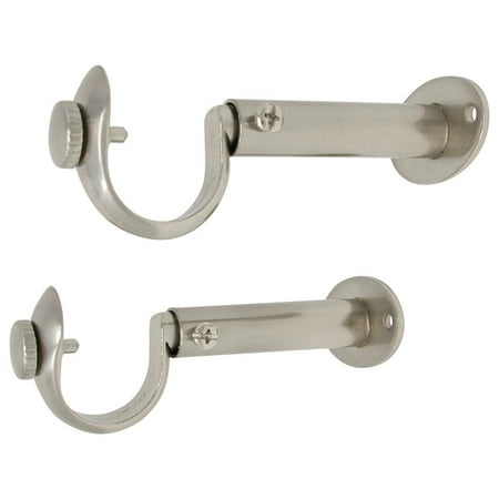 Urbanest Adjustable Curtain Rod Bracket 1 1 8 1 1 4 Brushed