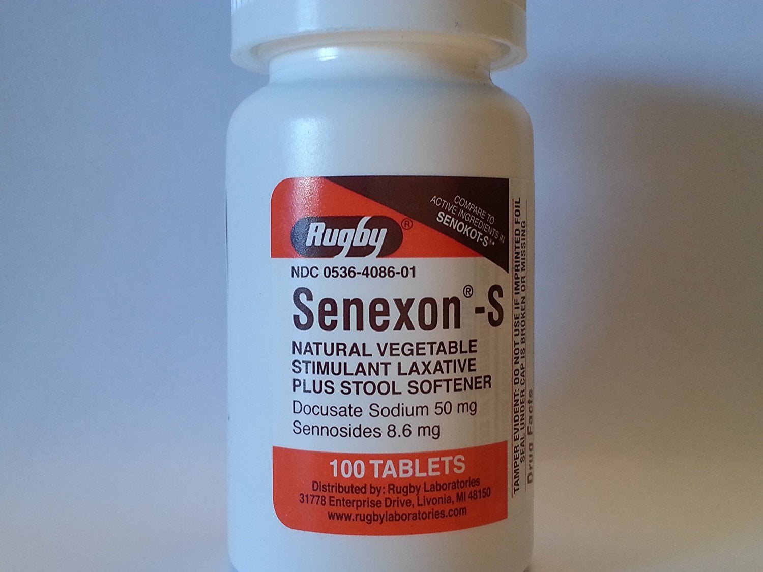 Rugby senexon s docusate sodium stool softener tablets orange 50 mg