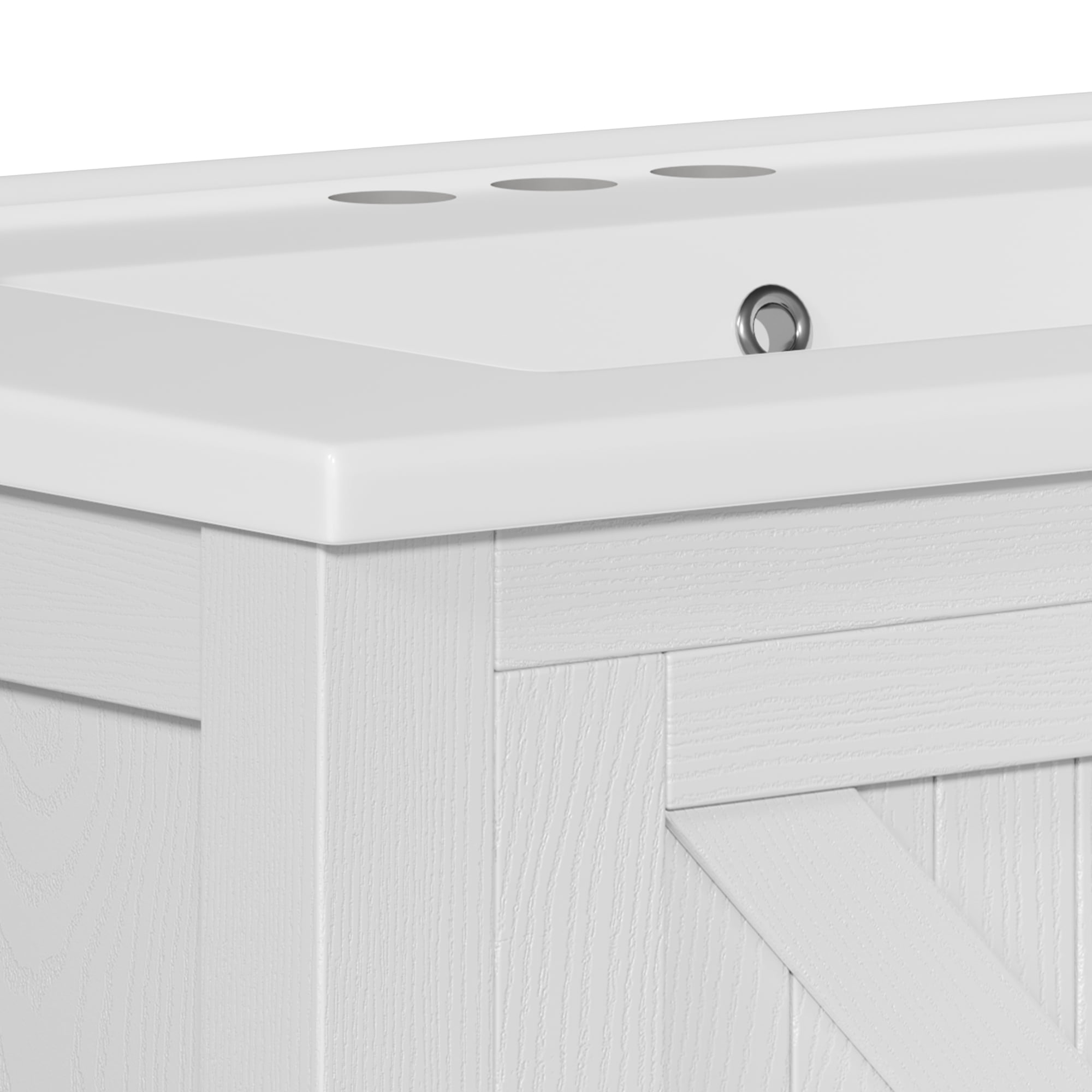 Uforic 30" Bathroom vanity with Sink Top, Farmhouse Bathroom Storage Cabinet with Drawers, White