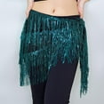 thumbnail image 5 of Sequin Tassel Wrap Skirts Womens Sparkly Fringe Triangle Hip Scarf Skirt Belt Bell Dance Rave Waist Chain Green, Free Size, 5 of 5