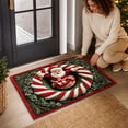 thumbnail image 5 of PoyoKee Christmas Decorations, Crystal Velvet 3D Santa Print Bathroom Rugs, Bath Mat for Entryway Porch Sink, Washable Rug for Household Indoor Xmas Decor, 5 of 7