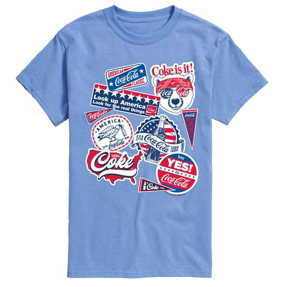 Coca-Cola - Coke USA Stickers - Men's Short Sleeve Graphic T-Shirt