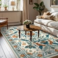 thumbnail image 4 of Lahome Decor 6'x9' Boho Bird Area Rugs,Floral Rug for Living Room Machine Washable,Soft Indoor Carpet,Non-Slip Low Pile for Bedroom Dining Room Playroom Office,Beige, 4 of 9