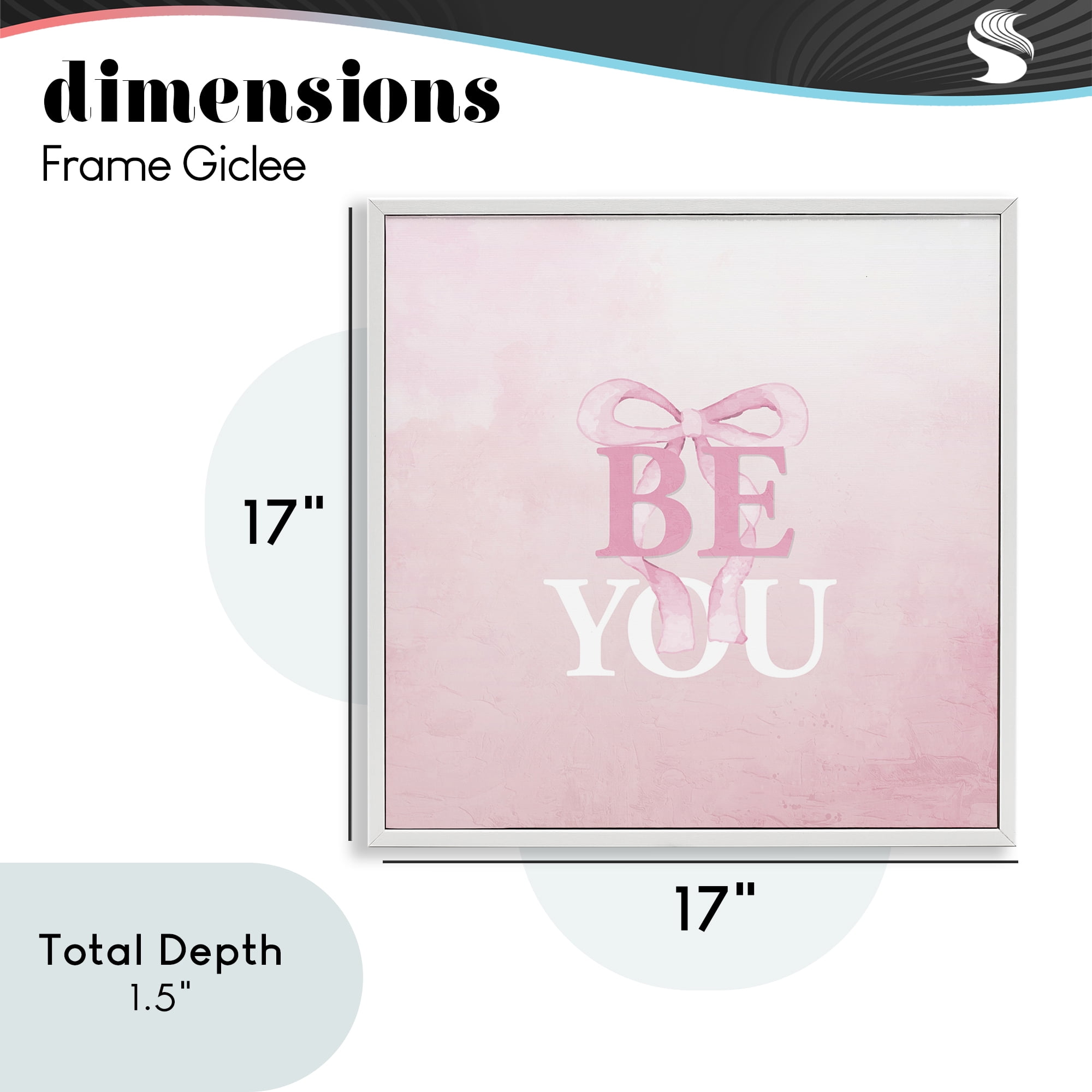 Feminine Be You Pastel White Framed Giclee Art, design by Kim Allen