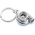 thumbnail image 1 of LAICAIW Turbo Keychain Metal Spinning Turbocharger Automotive Mini Car Part Keychain Key Ring, Silver Chrome Turbo, Small, 1 of 4