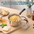 thumbnail image 5 of Cook N Home Professional 3 Quart Stainless Steel Saucepan with Lid, Kitchen Induction Cooking Sauce Pot Pan, Stay-Cool Silicone Handle, Dishwasher Safe, 5 of 6