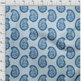 thumbnail image 4 of oneOone Cotton Poplin Light Blue Fabric Asian Paisley Block Craft Projects Decor Fabric Printed By The Yard 56 Inch Wide, 4 of 4