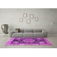 thumbnail image 3 of Ahgly Company Indoor Rectangle Medallion Purple Traditional Area Rugs, 2' x 4', 3 of 4