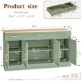 thumbnail image 2 of Buffet Cabinet with Storage, Farmhouse Coffee Bar Table with Drawers, 53” Large Modern Sideboard Buffet with Adjustable Shelves, Wood Buffet Table for Kitchen, Dining Room, Green, 2 of 14