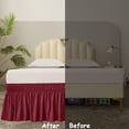 thumbnail image 6 of UniVerse Wrap Around Bed Skirt Three Fabric Sides Elastic Dust Ruffled 14 Inch Tailored Drop,Easy to Install Fade Resistant-Burgundy, Twin/Full, 6 of 12