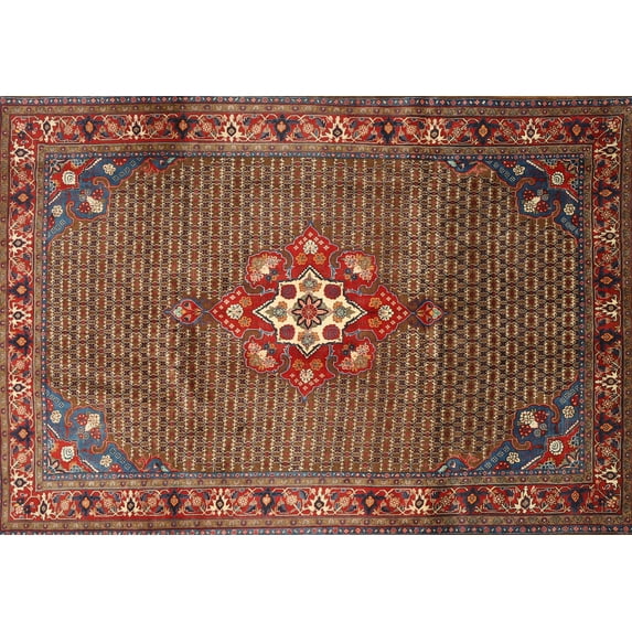 Ahgly Company Indoor Rectangle Traditional Saffron Red Persian Area Rugs, 9' x 12'
