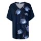 thumbnail image 2 of Gibobby Camiseta de manga corta para mujer Camiseta suelta informal con cuello en V para mujer, blusa manga corta con estampado(Azul oscuro,CH), 2 of 4