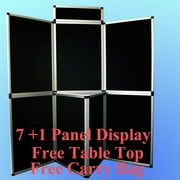 DSM 6' 7+1 Black/ Blue 2 Face Panel Header Trade Show Display Presentation Tabletop 6ft 3 Panel Folding HooK and Loop Backng