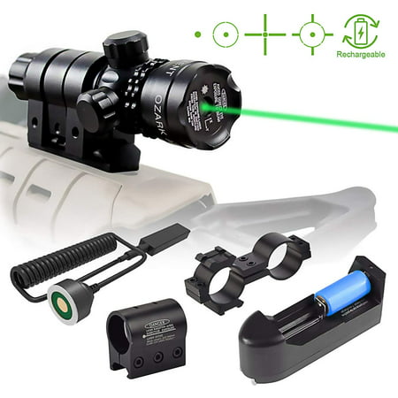 Shockproof 532nm Tactical Green Dot Laser Sight Rifle Gun Scope Rail and Barrel Mounts Cap Pressure (The Best Red Dot Scope For Ar 15)