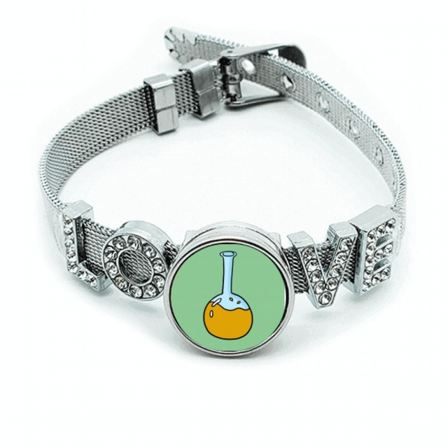 Reacción química del frasco de vidrio Pulsera pulsera pulsera de cristal amor pulsera ajustable