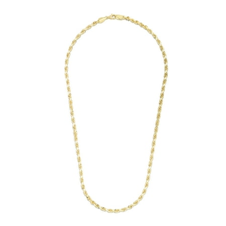 14K Yellow Gold 22in 5mm Diamond-Cut Rope Chain with Lobster Clasp