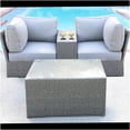 thumbnail image 2 of Outdoor 2-Person Sectional Sofa Set with Table and Cushions, Grey All-Weather Wicker, 2 of 8