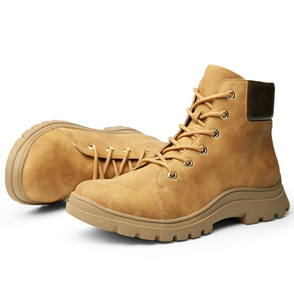 ICHIGO Women's Hiking Boots Lace-up Side Zipper Work Boots