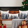 thumbnail image 3 of Christmas Pillow Covers 18x18 inch Set of 2 Christmas Decorations Watercolor Blue Christmas Tree Rustic Style Nature Forest Print Decorative Throw Pillows Winter Christmas Decor 003K, 3 of 6