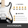 thumbnail image 4 of GST Stylish H-S-S Pickup Electric Guitar Kit with 20W AMP Bag Guitar Strap Black, 4 of 12