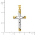 thumbnail image 3 of 14k & Rhodium Plated Cross Pendant in 14k Yellow Gold w/ Rhodium Plating, 3 of 3