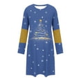 thumbnail image 5 of FDGIU Women's Christmas Sleep Dress, Long Sleeve Comfy Soft Nightie, Round Neck Tshirt Dress Casual House Dress, 5 of 6