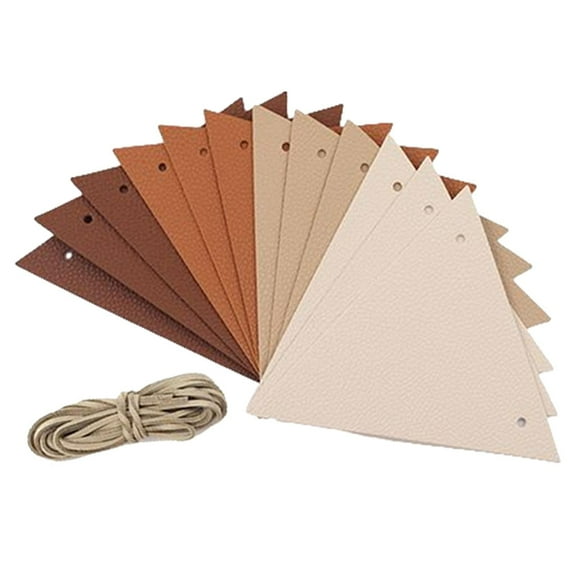 12x Pennant Triangle Flags Garland Hanging DIY for Party Indoor Decor Brown