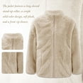 thumbnail image 5 of Linjinx Girls' Spring Fleece Jacket with Pockets Warm Coat Winter Pullover Sweater Outerwear 2-12 Khaki 120, 5 of 7