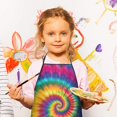 thumbnail image 2 of Rainbow Tie Dye Mandala Pattern Kids Aprons for Girls and Boys,Adjustable Neck Strap Toddler Aprons for Kids Cooking Baking, 2 of 6