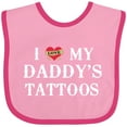 thumbnail image 3 of Inktastic I Love My Daddy's Tattoos Boys or Girls Baby Bib, 3 of 4