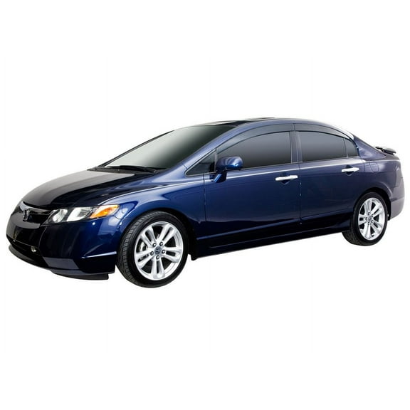 Auto Ventshade (AVS) by RealTruck Low Profile Ventvisor / Window Deflectors Smoke 4 Pc. Set Compatible with 2006-2011 Honda Civic Sedan