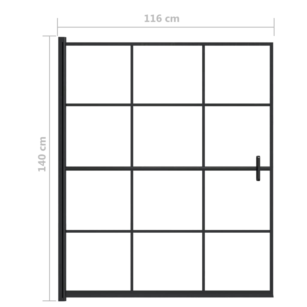 vidaXL Shower Enclosure ESG 31.5"x55.1" Black
