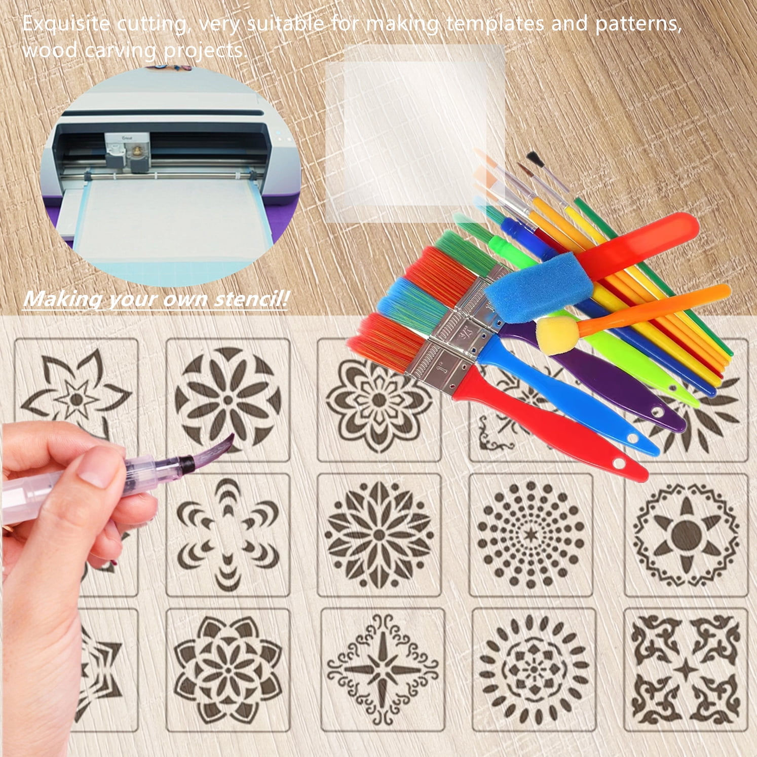 ZHluja 12inchs x 40ft Rolls 4mil Transparency Blank Stencil Sheets Material,Clear Acetate Sheet Mylar Sheet for Cricut,Cutting Paper,Template Craft Plastic