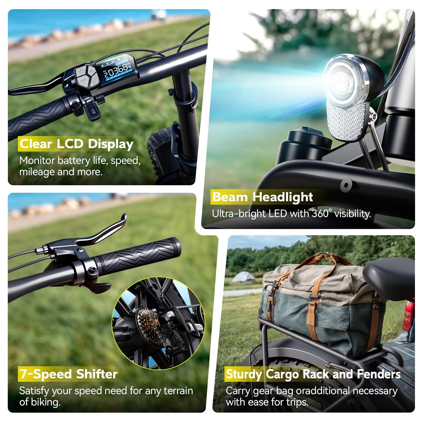 TST Electric Bike for Adult, 750W Motor 48V/15AH, UL2849, 20"x4" Fat Tire Mountain E-bike, Hydraulic Disc Brakes, APP Control
