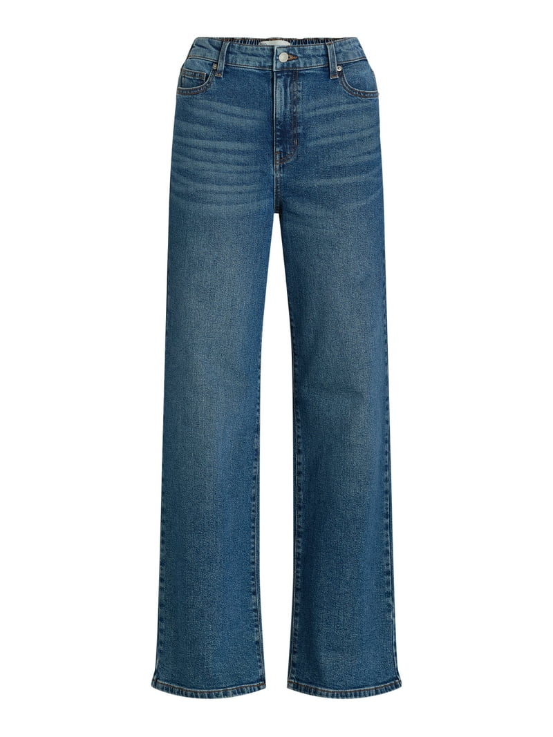 No Boundaries High Rise Baggy Wide Leg Jeans, 32'' Inseam
