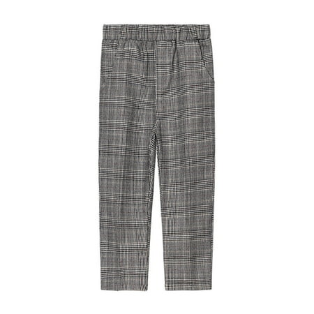 

FRSASU Kids Clothing Clearance Toddler Kids Big Boy Toddler Kids Solid Color Lattice School Uniform Suit Pants Trousers Gray 2T(2-3 Years)