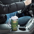 thumbnail image 4 of Yayeee 40oz Stainless Steel Tumbler with Straw and Handle Double-Wall Insulated Travel Water Bottle, Garden Scene, 4 of 8
